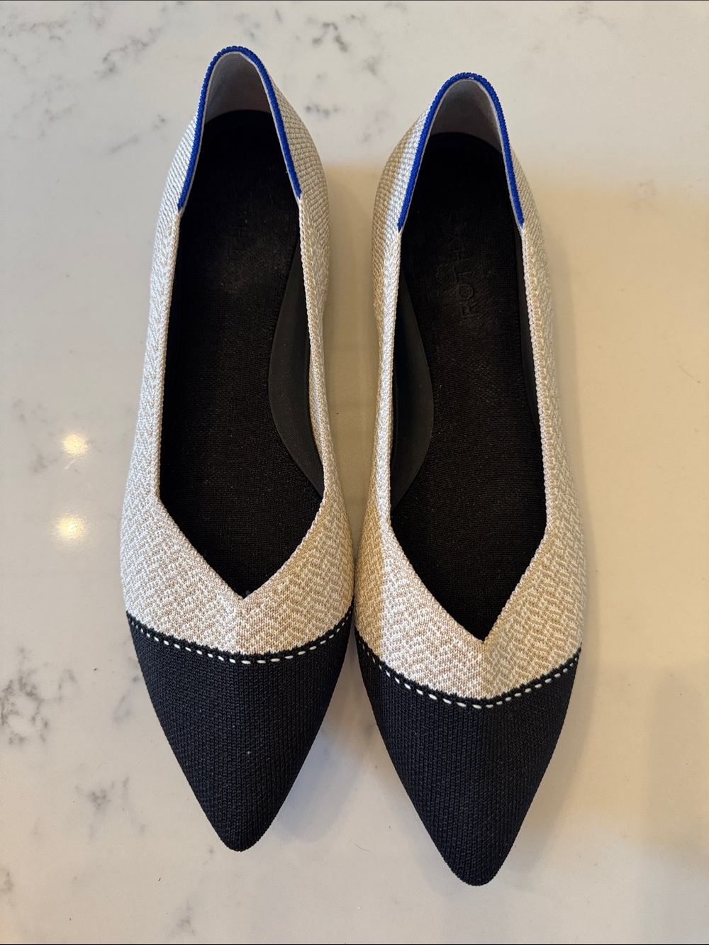 Rothy’s The Point - Cream Herringbone